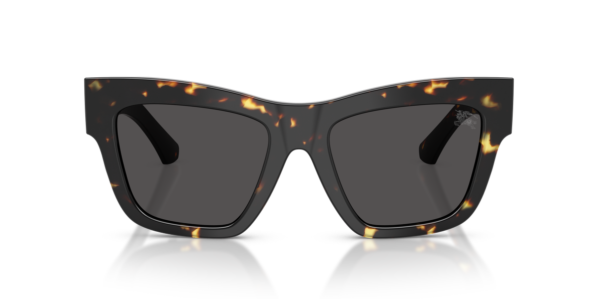 Burberry BE4449 Sunglasses in 410687 Yellow Havana / Dark Grey lens, front view
