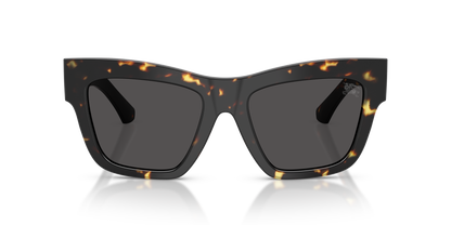 Burberry BE4449 Sunglasses in 410687 Yellow Havana / Dark Grey lens, front view