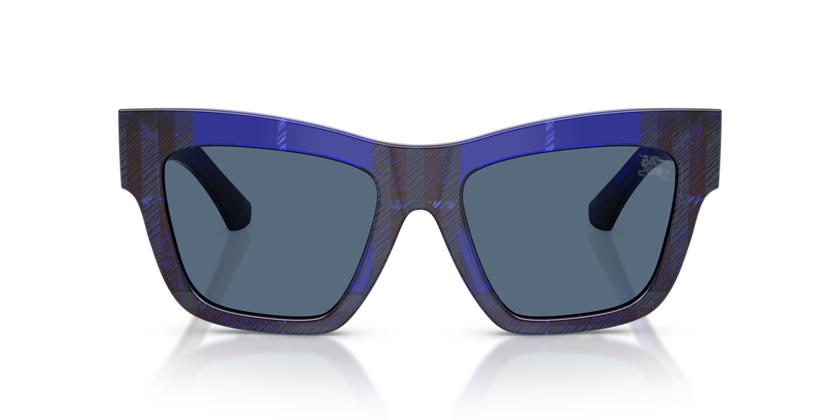 Burberry BE4449 Sunglasses in 411480 Check Blue / Dark Blue lens, front view