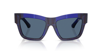 Burberry BE4449 Sunglasses in 411480 Check Blue / Dark Blue lens, front view