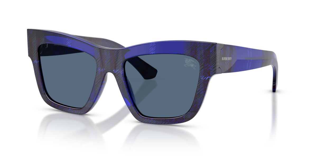 Burberry BE4449 Sunglasses in 411480 Check Blue / Dark Blue lens