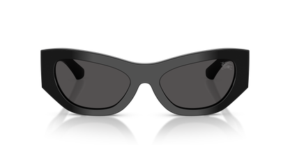 Burberry BE4450U Sunglasses in 300187 Black / Dark Grey lens, front view