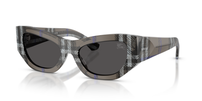 Burberry BE4450U Sunglasses in 414787 Check Lichen / Dark Grey lens