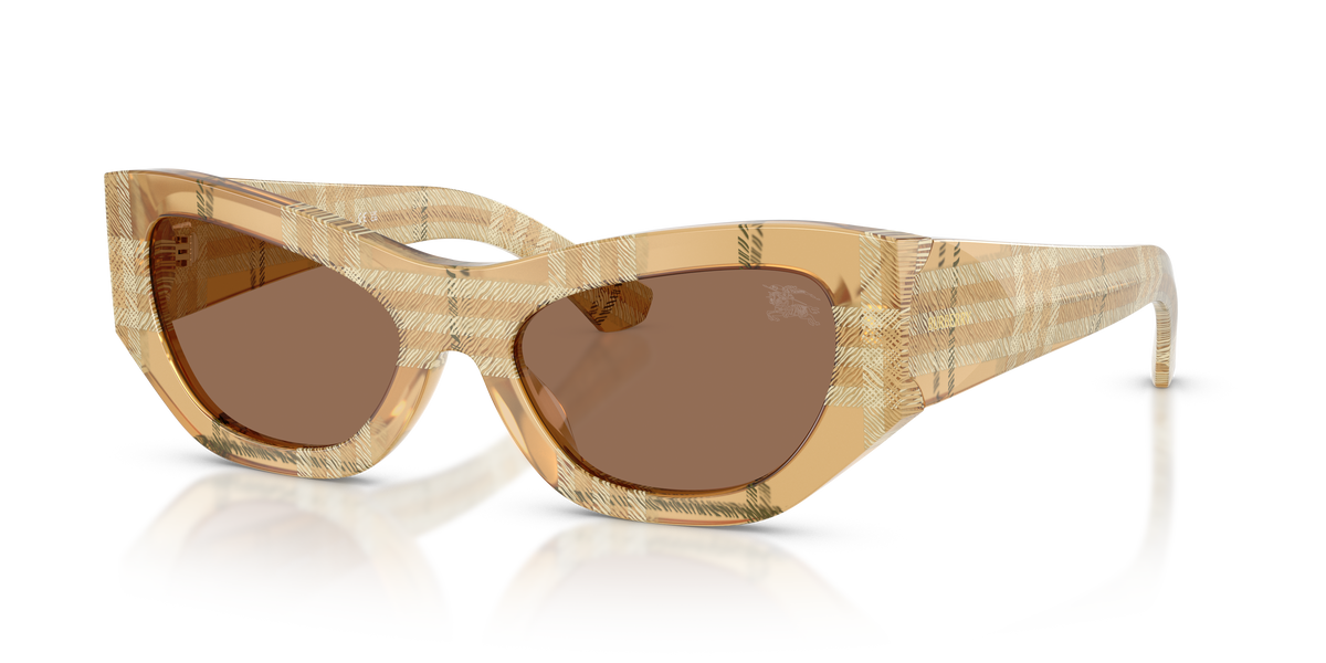 Burberry BE4450U Sunglasses in 415773 Check Beige / Dark Brown lens