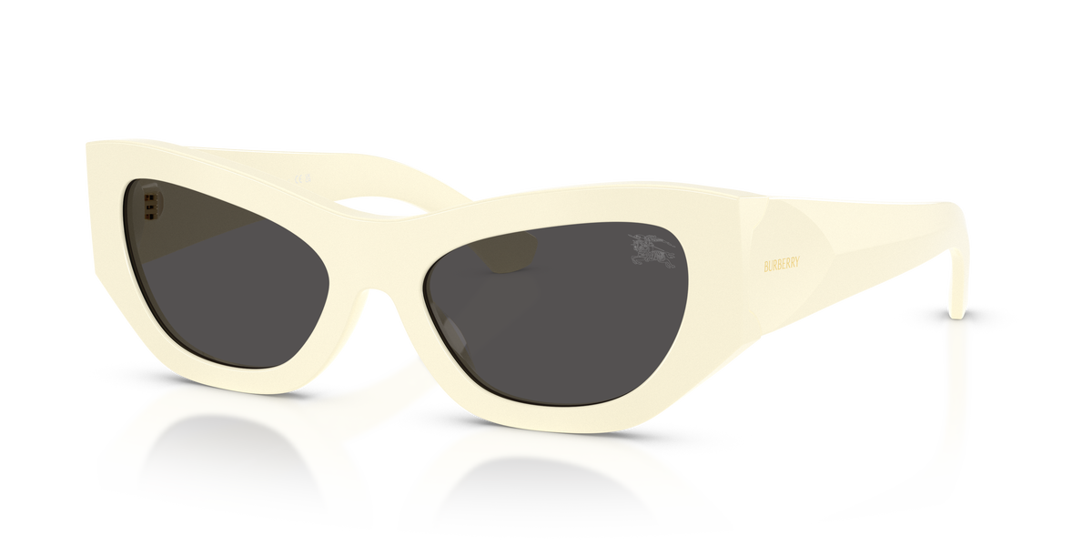 Burberry BE4450U Sunglasses in 415887 White Ivory / Dark Grey lens