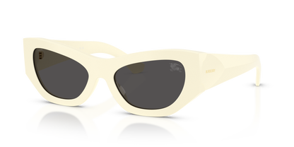 Burberry BE4450U Sunglasses in 415887 White Ivory / Dark Grey lens