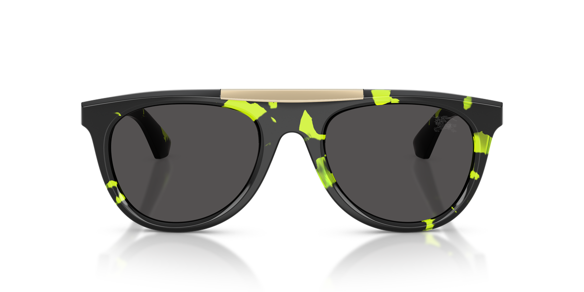 Burberry BE4452U Sunglasses in 412487 Green Havana / Dark Grey lens, front view