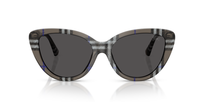Burberry BE4457 Sunglasses in 416687 Check Lichen / Dark Grey lens, front view