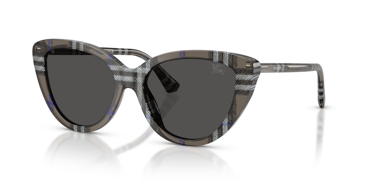 Burberry BE4457 Sunglasses in 416687 Check Lichen / Dark Grey lens