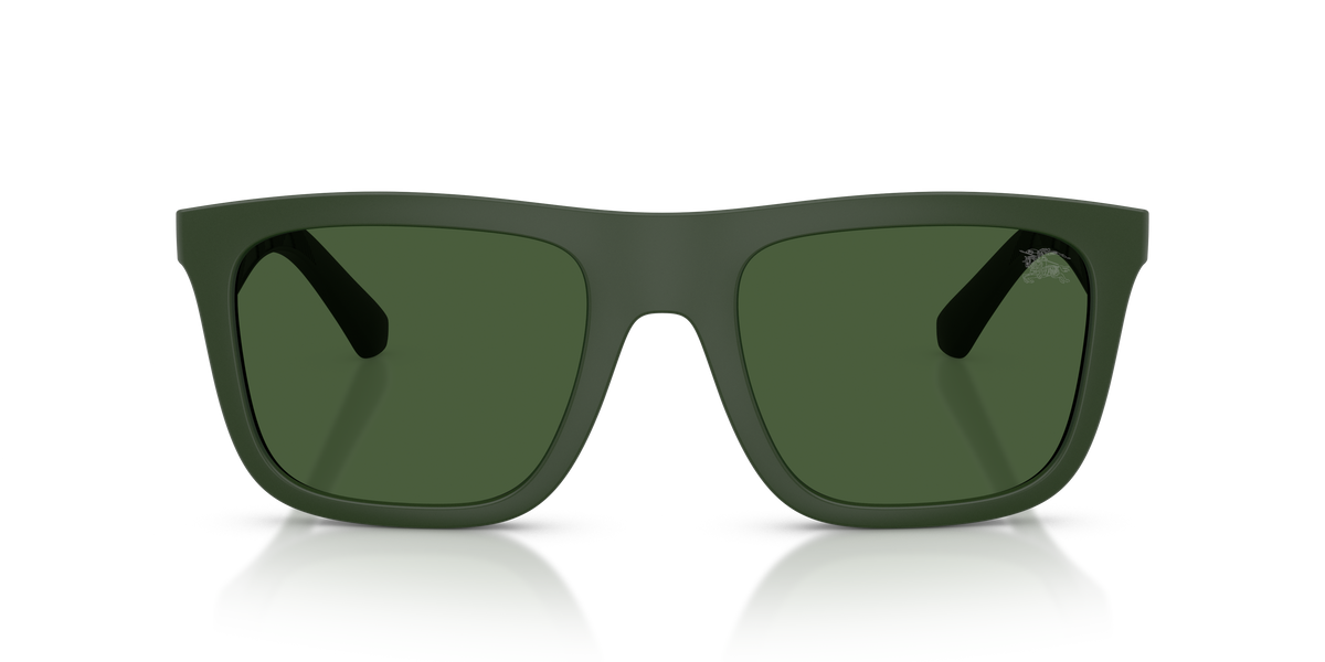 Burberry BE4458U Sunglasses in 417071 Matte Green / Dark Green lens, front view