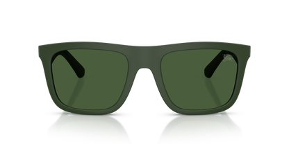 Burberry BE4458U Sunglasses in 417071 Matte Green / Dark Green lens, front view
