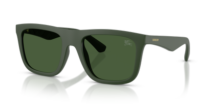 Burberry BE4458U Sunglasses in 417071 Matte Green / Dark Green lens