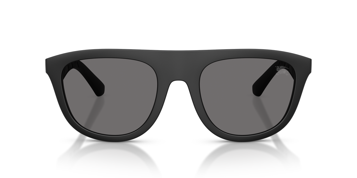 Burberry BE4459U Sunglasses in 346481 Matte Black / Dark Grey Polarized lens, front view