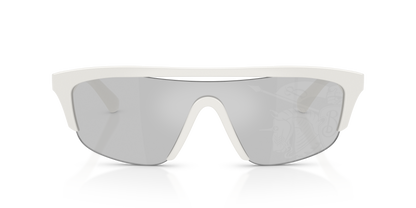 Burberry BE4460U Sunglasses in 417269 White / Grey Light Tampo Mirror Silver lens, front view
