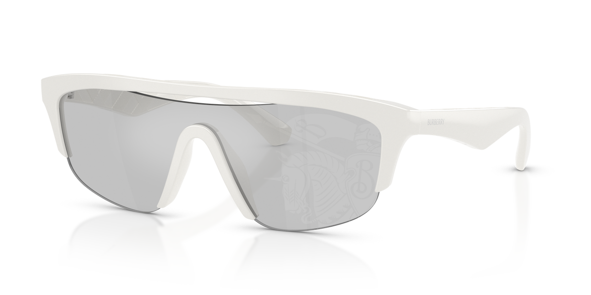 Burberry BE4460U Sunglasses in 417269 White / Grey Light Tampo Mirror Silver lens