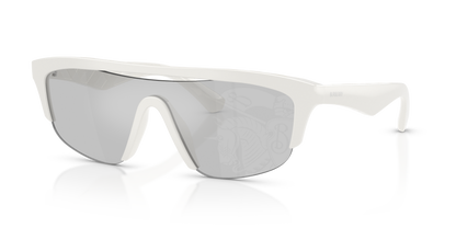 Burberry BE4460U Sunglasses in 417269 White / Grey Light Tampo Mirror Silver lens