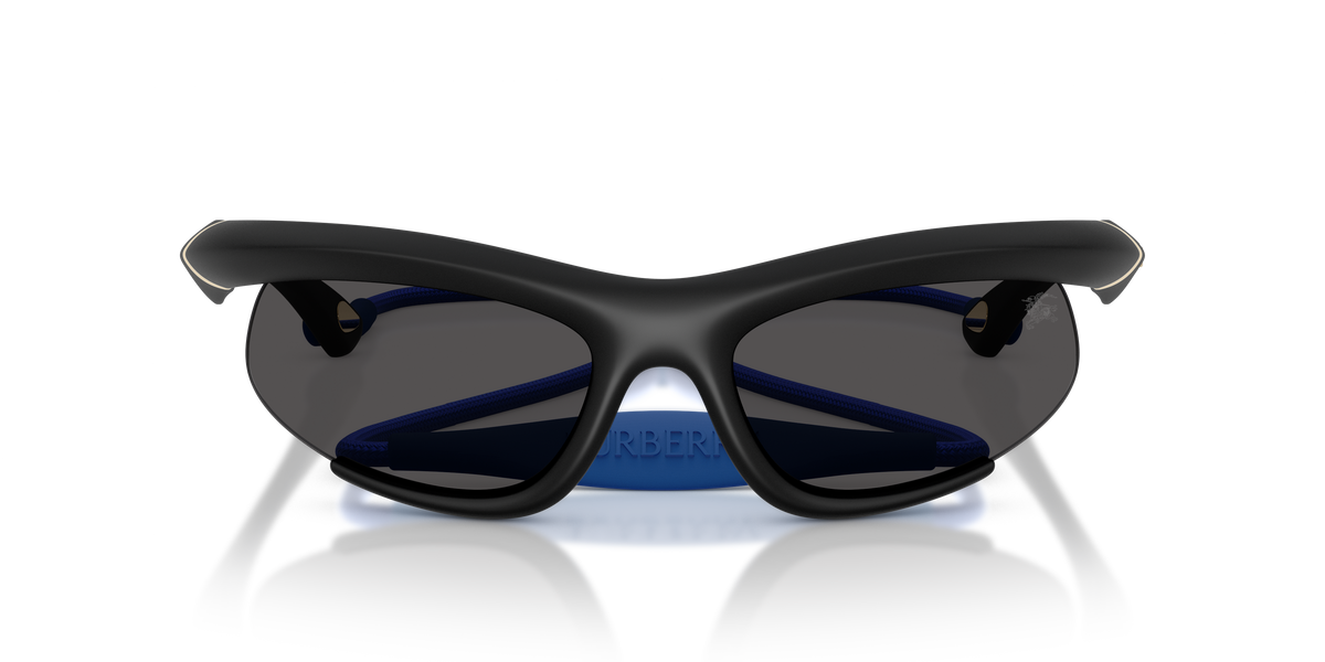 Burberry BE4462 Sunglasses in 345287 Rubber Black / Dark Grey lens, front view