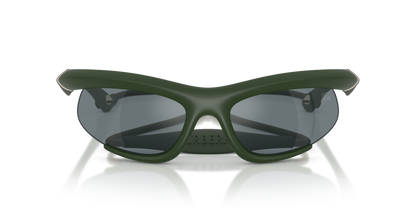 Burberry BE4462 Sunglasses in 41556G Rubber Green / Grey Mirror Black lens, front view