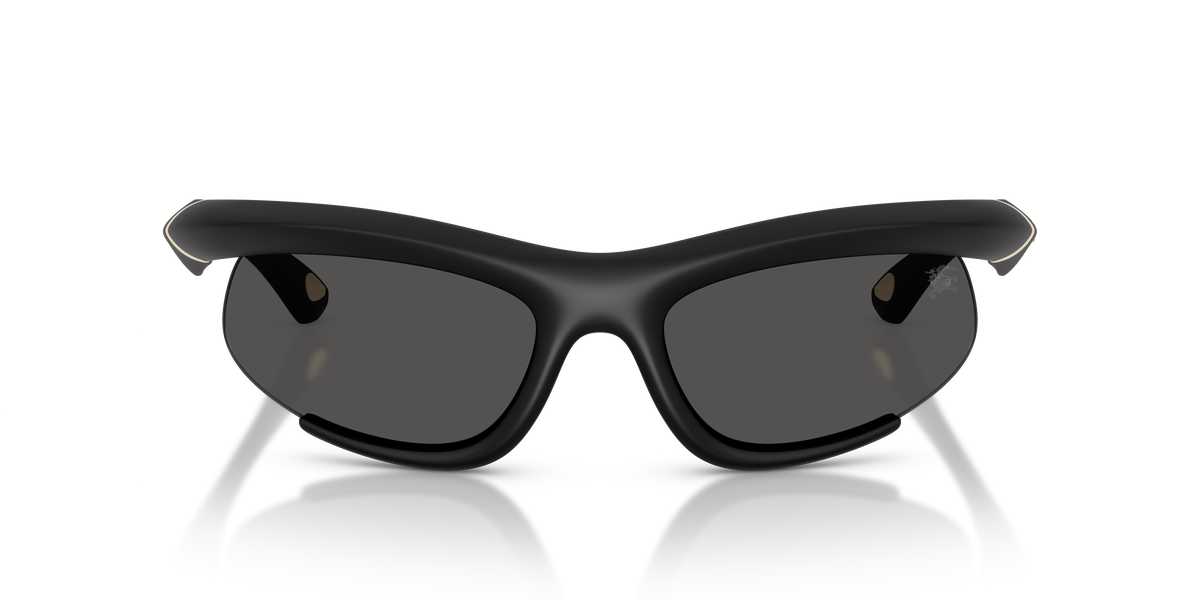 Burberry BE4462 Sunglasses in 418687 Rubber Black / Dark Grey lens, front view