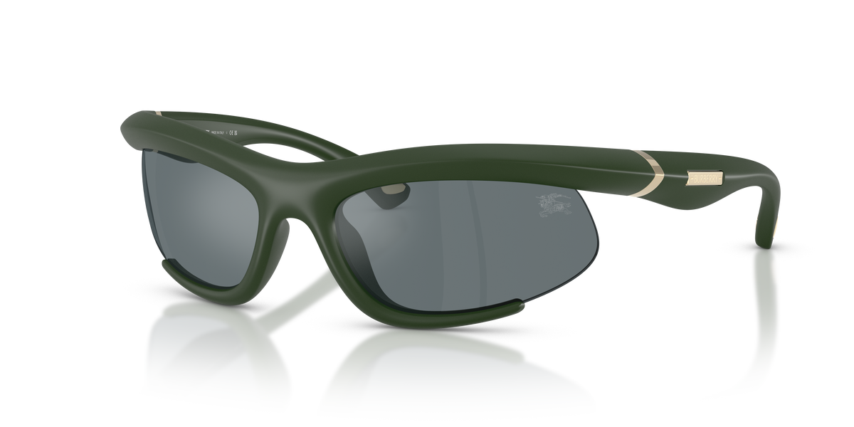 Burberry BE4462 Sunglasses in 41876G Rubber Green / Grey Mirror Black lens