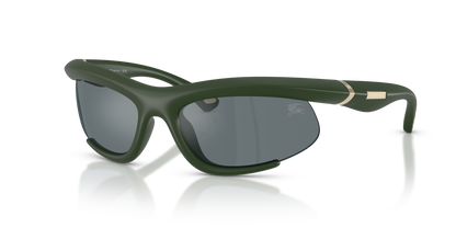 Burberry BE4462 Sunglasses in 41876G Rubber Green / Grey Mirror Black lens