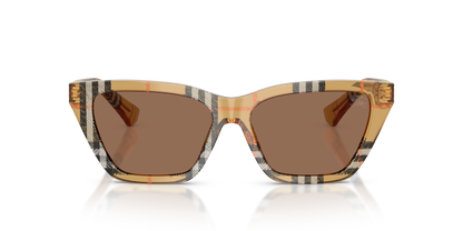Burberry BE4468 Sunglasses in 416373 Check Sand / Dark Brown lens, front view