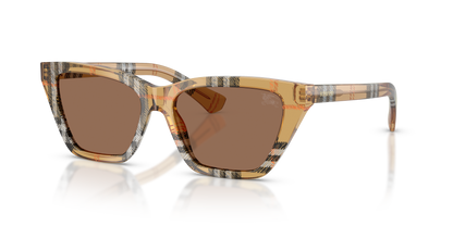 Burberry BE4468 Sunglasses in 416373 Check Sand / Dark Brown lens
