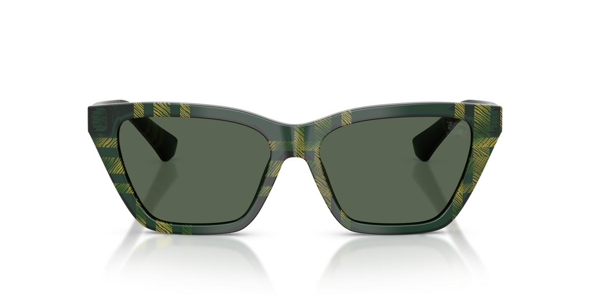 Burberry BE4468 Sunglasses in 416971 Check Green / Dark Green lens, front view