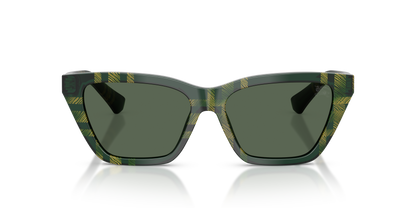 Burberry BE4468 Sunglasses in 416971 Check Green / Dark Green lens, front view