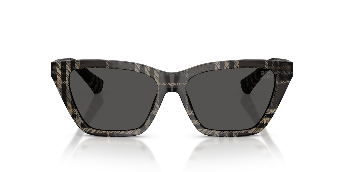 Burberry BE4468 Sunglasses in 419987 Grey Check / Dark Grey lens, front view