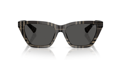 Burberry BE4468 Sunglasses in 419987 Grey Check / Dark Grey lens, front view