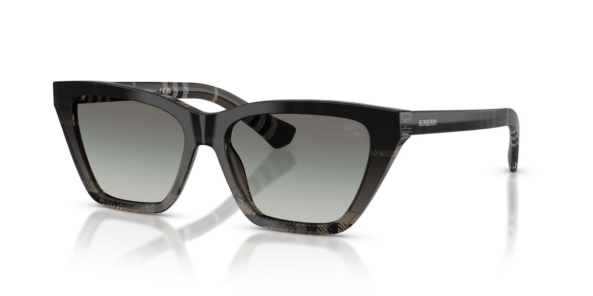 Burberry BE4468 Sunglasses in 420011 Grey Check / Grey Gradient lens