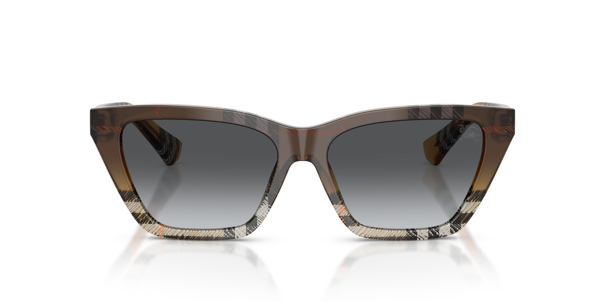 Burberry BE4468 Sunglasses in 4202T3 Check Sand / Gradient Grey Polarized lens, front view