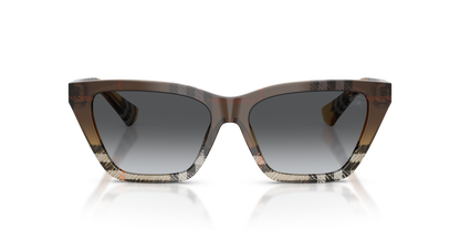 Burberry BE4468 Sunglasses in 4202T3 Check Sand / Gradient Grey Polarized lens, front view