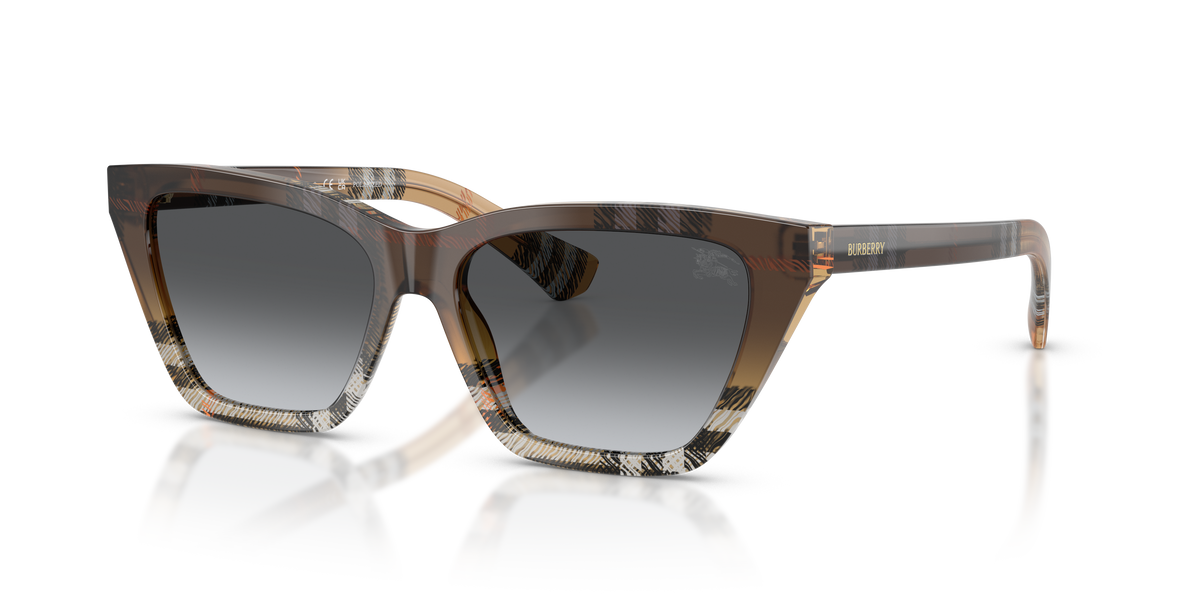 Burberry BE4468 Sunglasses in 4202T3 Check Sand / Gradient Grey Polarized lens
