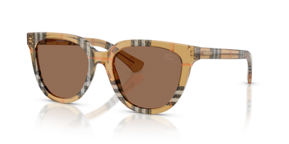 Burberry BE4469 Sunglasses in 416373 Check Sand / Dark Brown lens