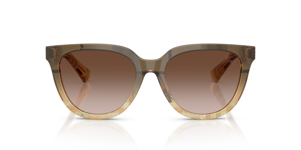 Burberry BE4469 Sunglasses in 420113 Check Beige / Brown Gradient lens, front view