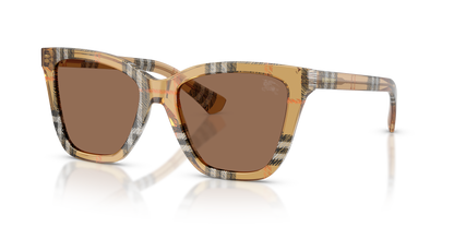 Burberry BE4470 Sunglasses in 416373 Check Sand / Dark Brown lens