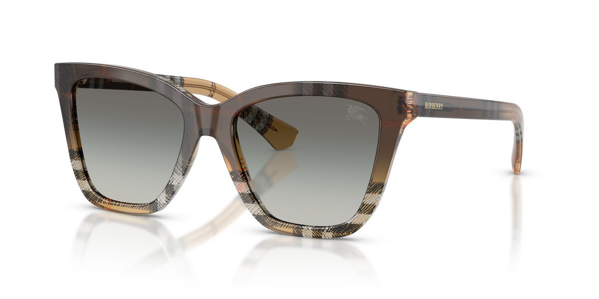 Burberry BE4470 Sunglasses in 420211 Check Sand / Grey Gradient lens
