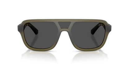 Burberry BE4474U Sunglasses in 421287 Matte Green / Dark Grey lens, front view