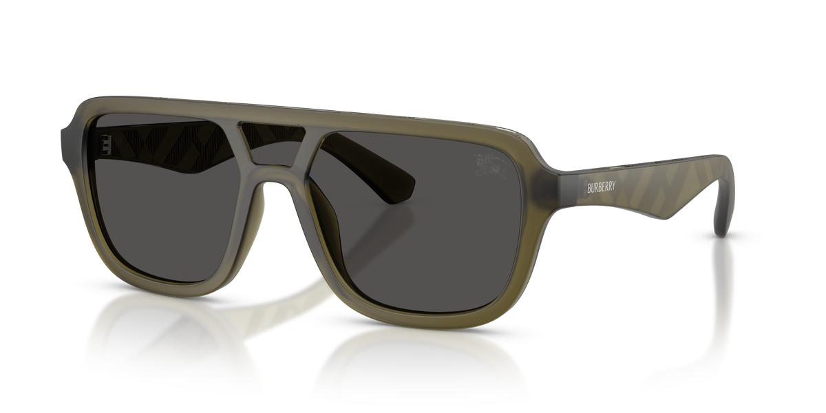 Burberry BE4474U Sunglasses in 421287 Matte Green / Dark Grey lens