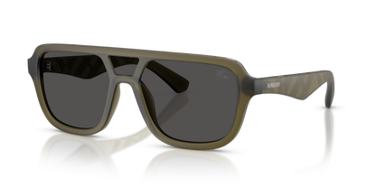 Burberry BE4474U Sunglasses in 421287 Matte Green / Dark Grey lens