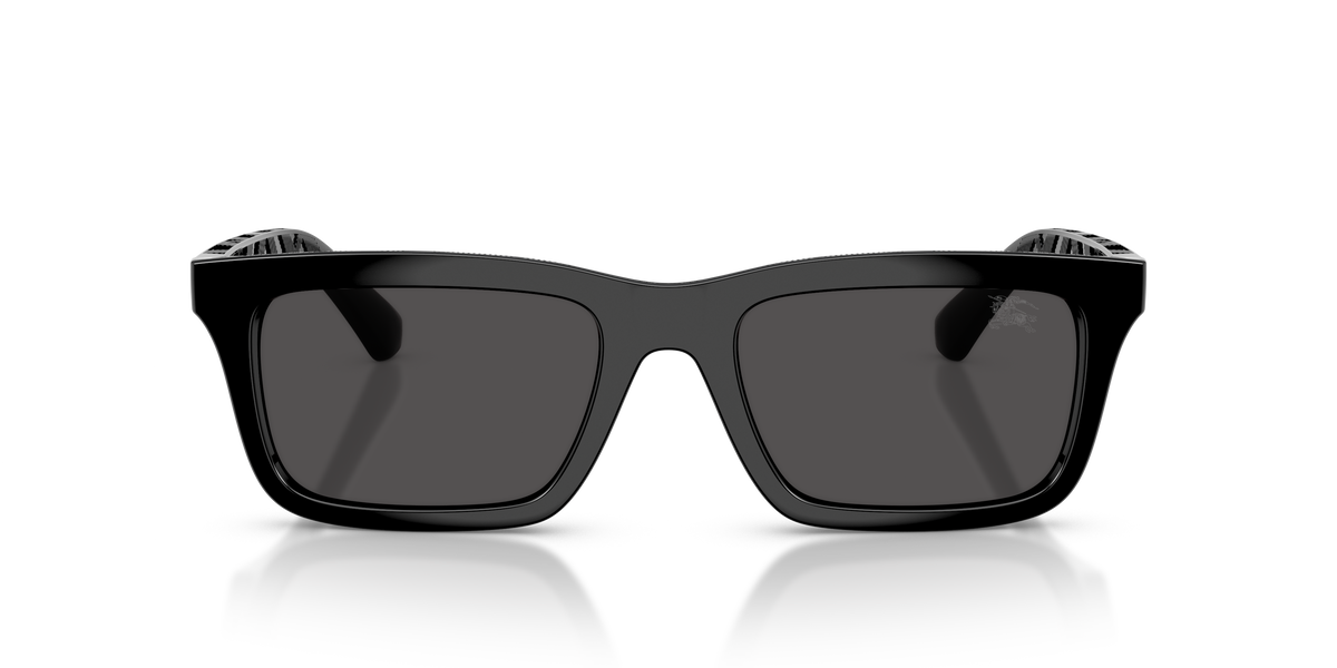 Burberry BE4475U Sunglasses in 300187 Black / Dark Grey lens, front view