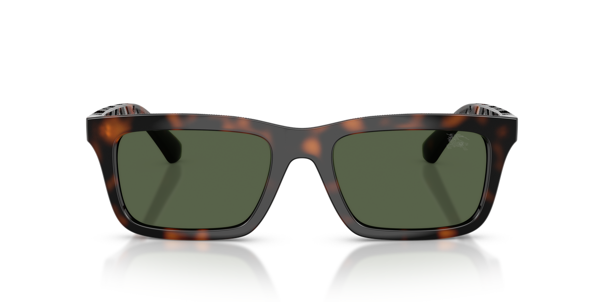Burberry BE4475U Sunglasses in 30029A Dark Havana / Dark Green Polarized lens, front view