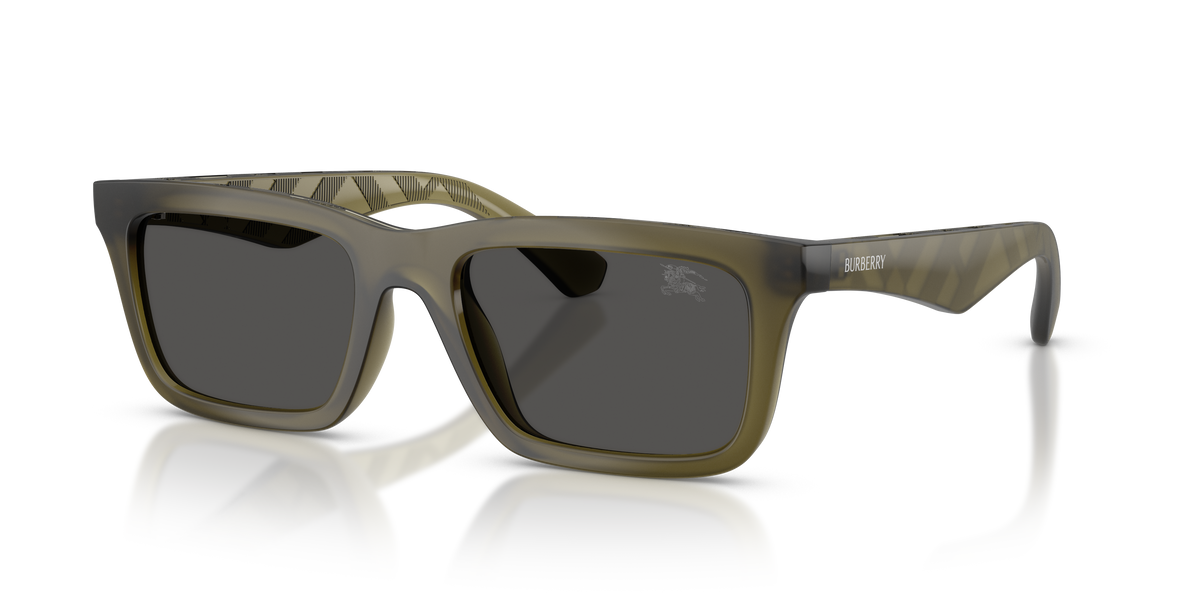 Burberry BE4475U Sunglasses in 421287 Matte Green / Dark Grey lens