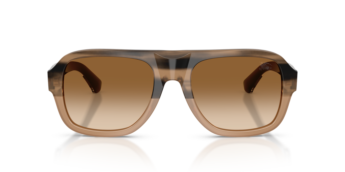 Burberry BE4478 Sunglasses in 420789 Striped Beige / Brown Gradient lens, front view