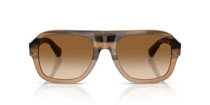 Burberry BE4478 Sunglasses in 420789 Striped Beige / Brown Gradient lens, front view