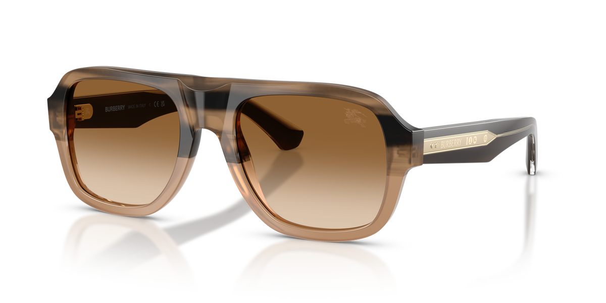 Burberry BE4478 Sunglasses in 420789 Striped Beige / Brown Gradient lens