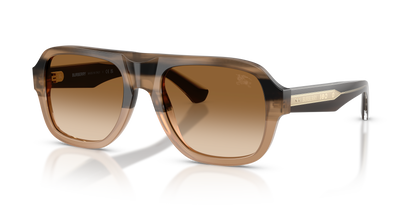 Burberry BE4478 Sunglasses in 420789 Striped Beige / Brown Gradient lens