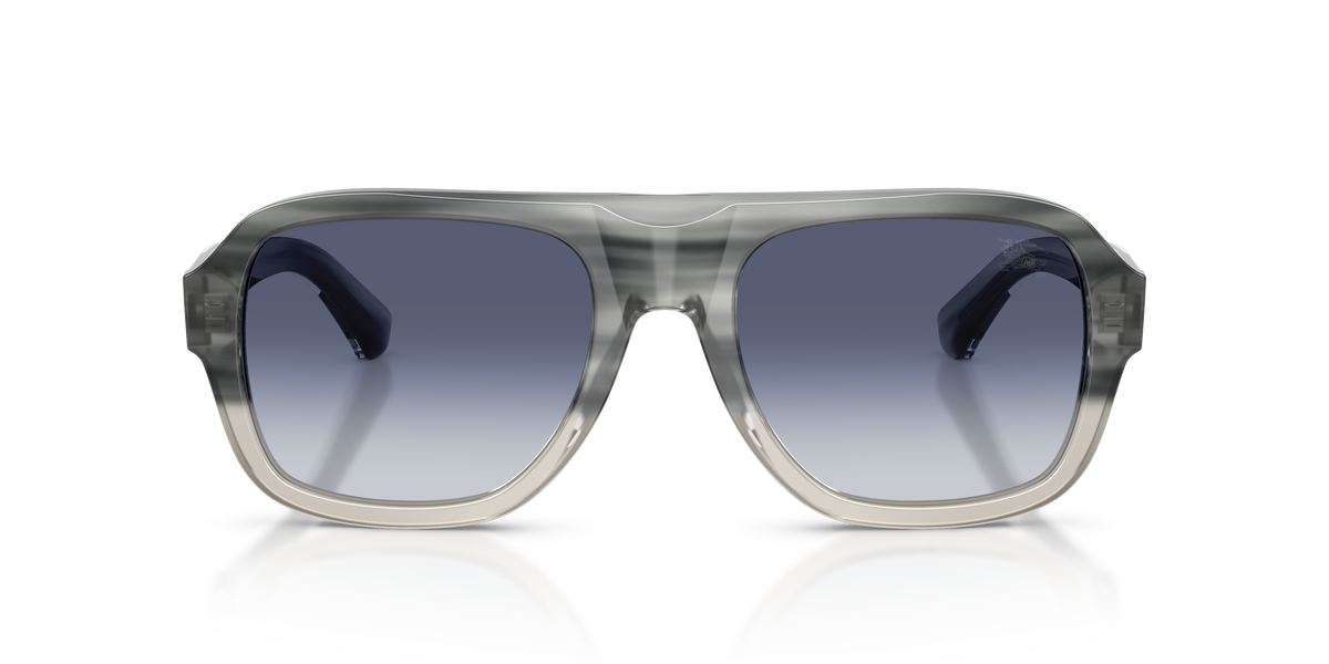 Burberry BE4478 Sunglasses in 420814 Striato Grey Gradient / Grigio Sfumato Blu lens, front view